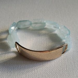 Mint and Gold Stretchy Bracelet